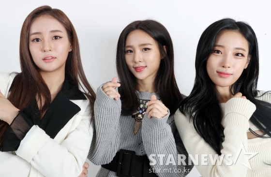 걸그룹 카밀라 정유나, 한초임, 정유빈(사진 맨 왼쪽부터 오른쪽으로)/사진=이기범 기자
