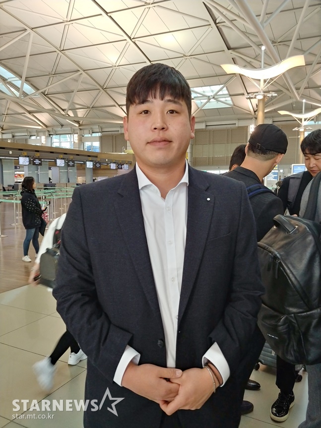 인천공항 출국장에서 만난 박준표. /사진=김동영 기자