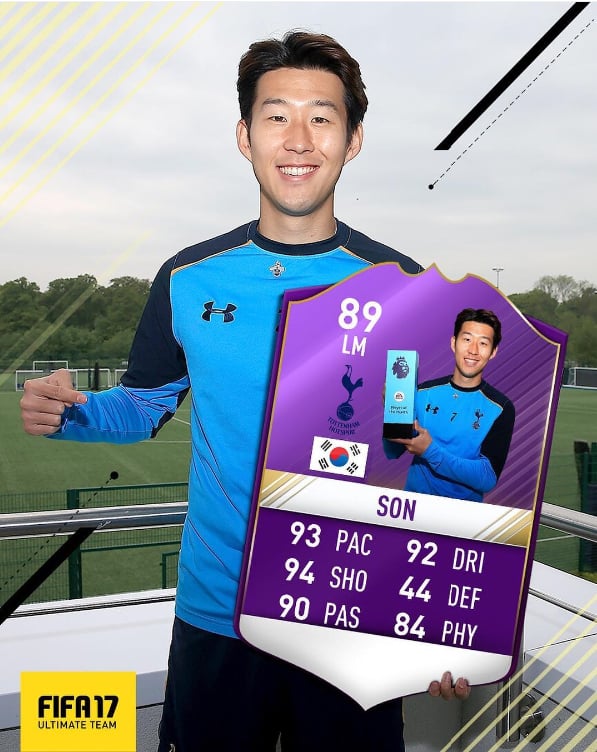 FIFA 18 얼티메이트 최고의 선수 중 하나로 평가받은 'TOTS 버전 손흥민'