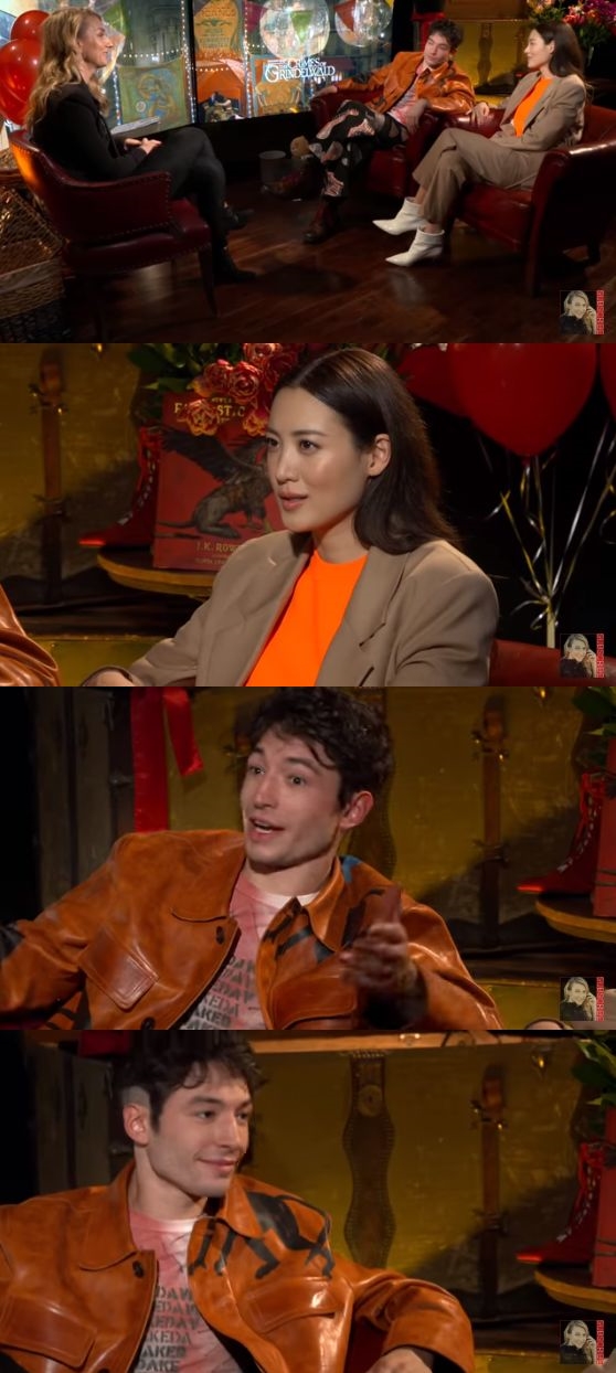 키얼스티 플라의 수현 및 에즈라 밀러 인터뷰. 키얼스티 플라는 자신의 인종차별적 언사에 대해 해명하며 수현에게 사과를 전했다. / 사진=유튜브 영상 캡처