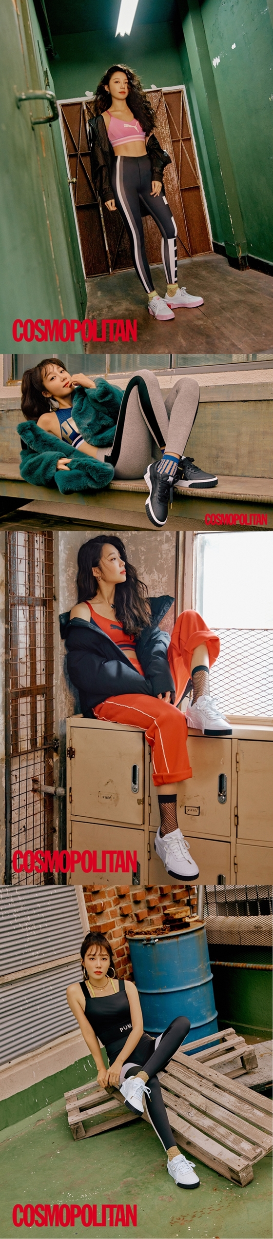 정은지가 스포티한 화보룩을 선보였다. / 사진제공=코스모폴리탄, 푸마