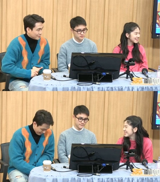 영화 '스윙키즈'에 출연하는 배우 오정세, 도경수, 박혜수(왼쪽부터) /사진=SBS 라디오 파워FM '두시탈출 컬투쇼' 보는 라디오 방송화면 캡처