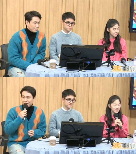 영화 '스윙키즈'에 출연하는 배우 오정세, 도경수, 박혜수(왼쪽부터) /사진=SBS 라디오 파워FM '두시탈출 컬투쇼' 보는 라디오 방송화면 캡처