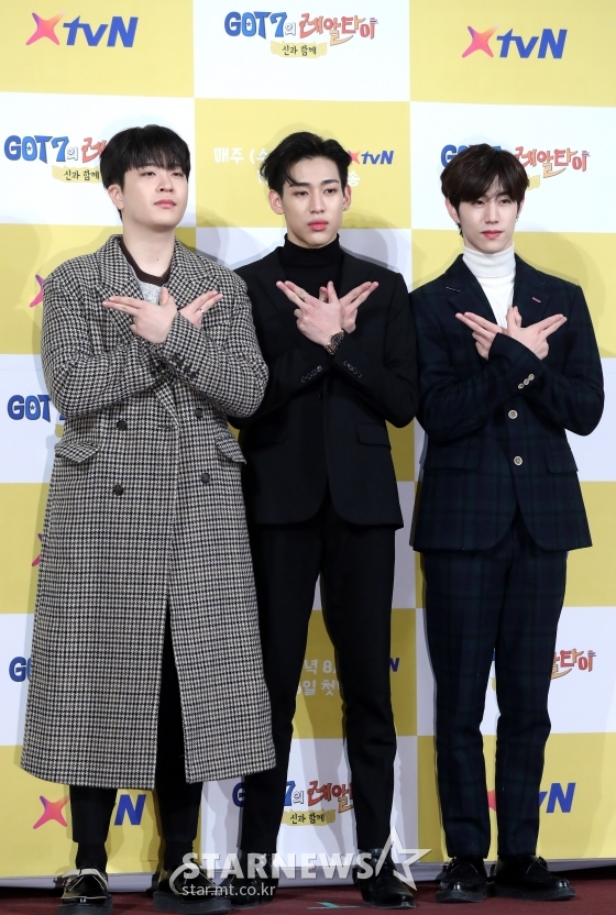 그룹 GOT7 마크, 영재, 뱀뱀 /사진=홍봉진 기자