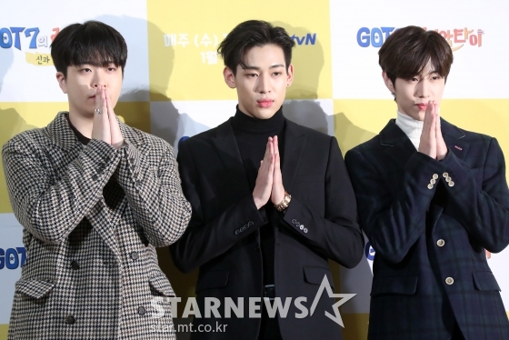 그룹 GOT7 마크, 영재, 뱀뱀 /사진=홍봉진 기자