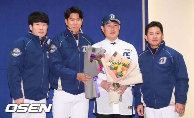 이재학, 모창민, 양의지, 손시헌(왼쪽부터).
