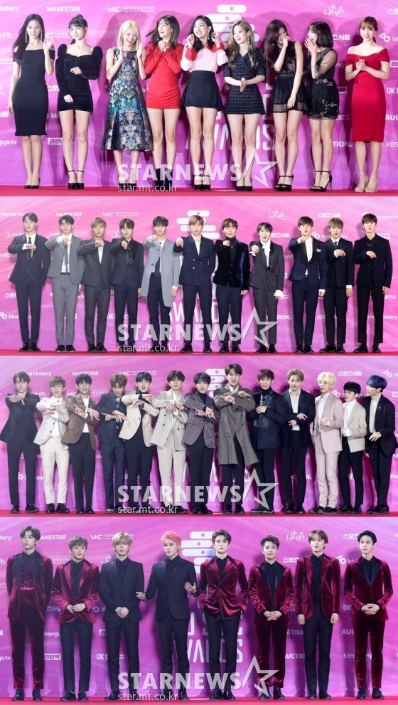 그룹 트와이스, 워너원, 세븐틴, NCT127 / 사진=홍봉진 기자