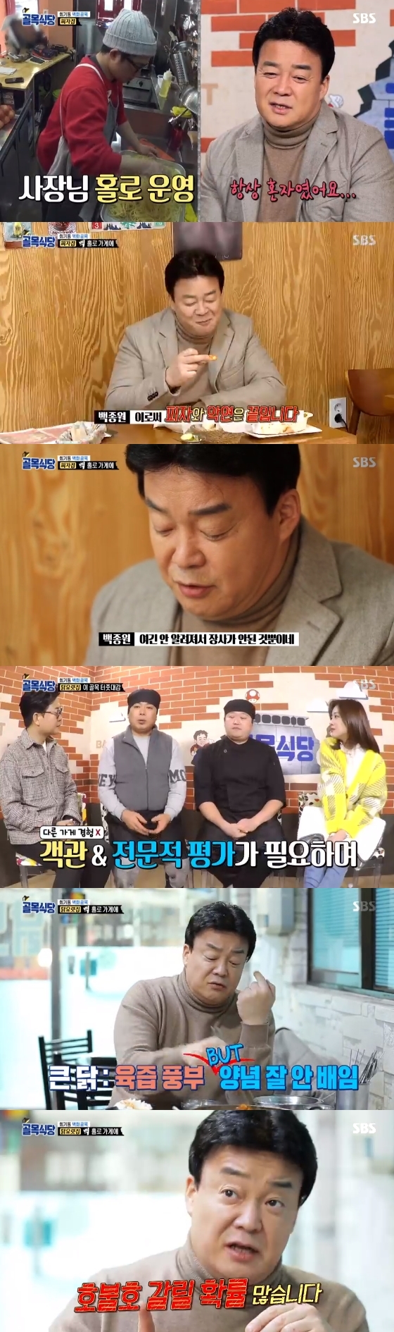/사진=SBS '백종원의 골목식당' 방송화면 캡처