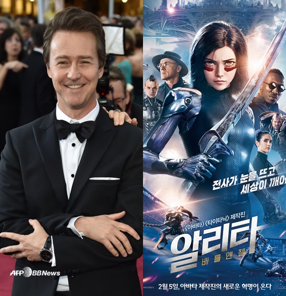 에드워드 노튼이 '알리타'에 깜짝 출연해 원작팬들의 기대를 모으고 있다/AFPBBNews=뉴스1, '알리타' 포스터
