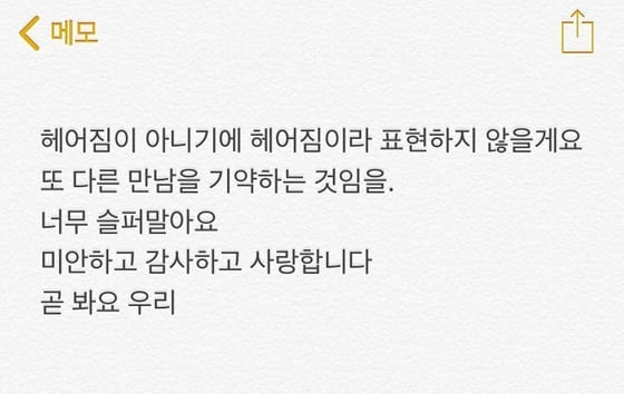 나인뮤지스 소진 해체 심경 /사진=소진 인스타그램