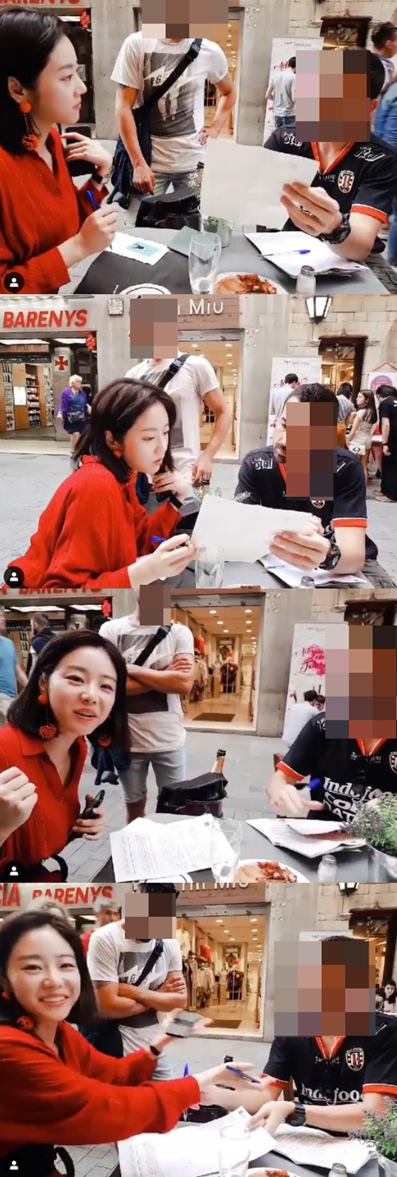 배우 이시원이 스페인에서 소매치기를 잡은 영상을 공개했다. /사진=이시원 인스타그램 영상 캡처