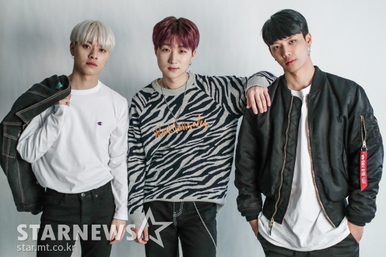 (왼쪽부터) 아이돌그룹 트레이 멤버 채창현, 김준태, 이재준 /사진=이기범 기자