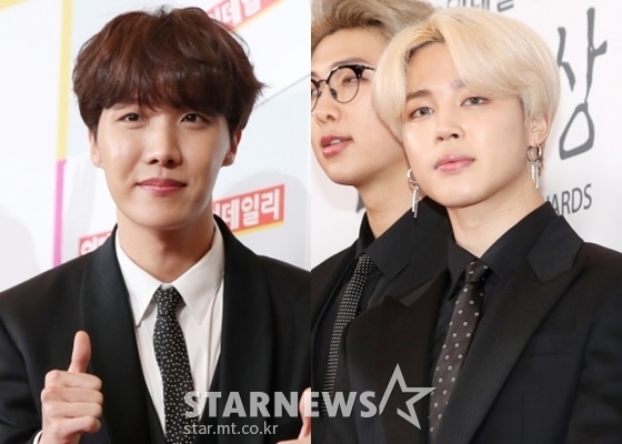 그룹 방탄소년단 멤버 제이홉(왼쪽), 지민 /사진=김휘선 기자