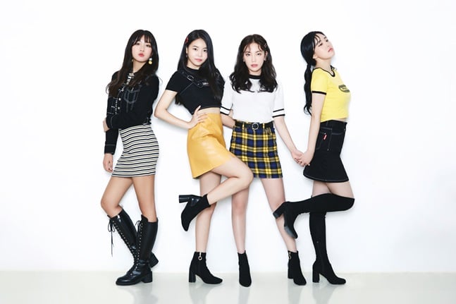 전자랜드가 초청한 신예 걸그룹 메이위시. /사진=인천 전자랜드 제공