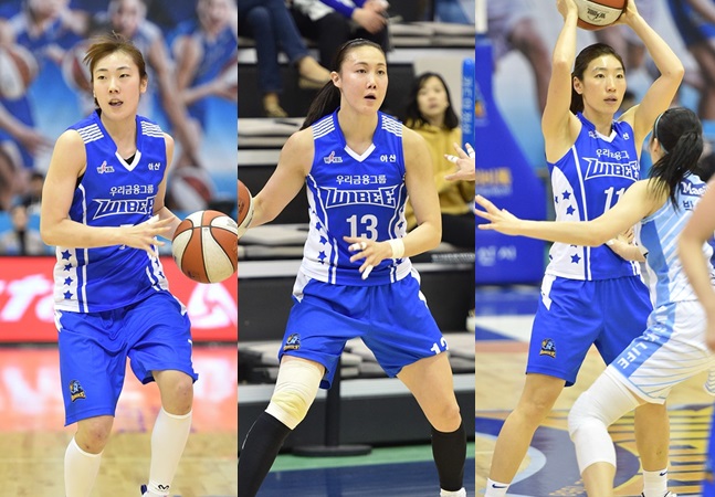 우리은행 박혜진-김정은-임영희. /사진=WKBL 제공