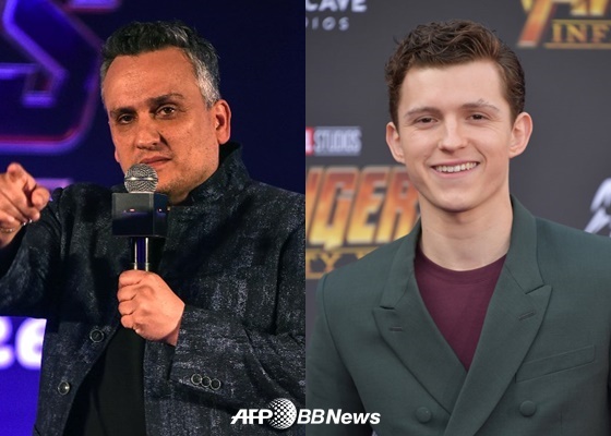 영화 '어벤져스: 엔드게임'의 조 루소 감독, 배우 톰 홀랜드(오른쪽) /AFPBBNews=뉴스1