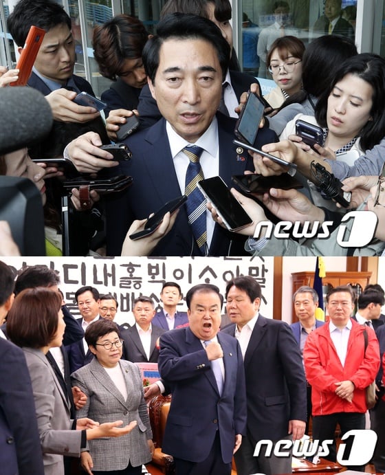 박수현과 문희상./사진=뉴스1