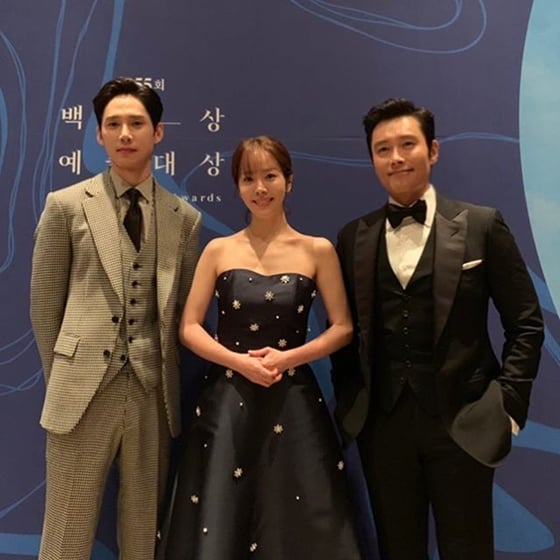 (왼쪽부터)박성훈, 한지민, 이병헌 /사진=박성훈 인스타그램