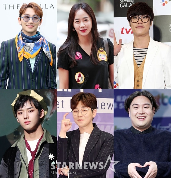김호영, 강래연, 이현, 유재환, 딘딘, 홍석(사진 왼쪽 위부터 시계방향으로)/사진제공=스타뉴스