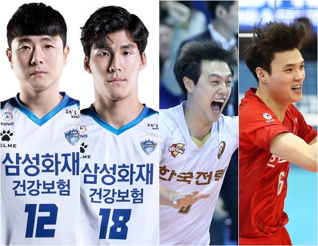 왼쪽부터 김강녕, 정준혁, 이승현, 권준형 /사진=삼성화재