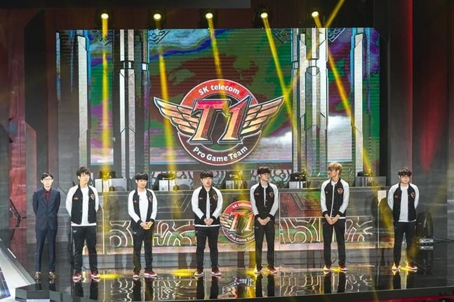2019 MSI에 출전 중인 SKT T1 선수들. /사진=라이엇 게임즈 제공