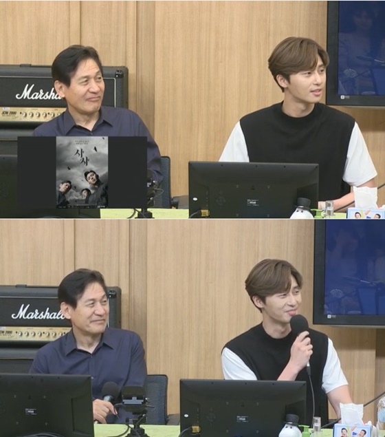 영화 '사자'에 출연하는 배우 안성기(왼쪽), 박서준 /사진=SBS 라디오 파워FM '두시 탈출 컬투쇼' 보는 라디오 방송화면 캡처