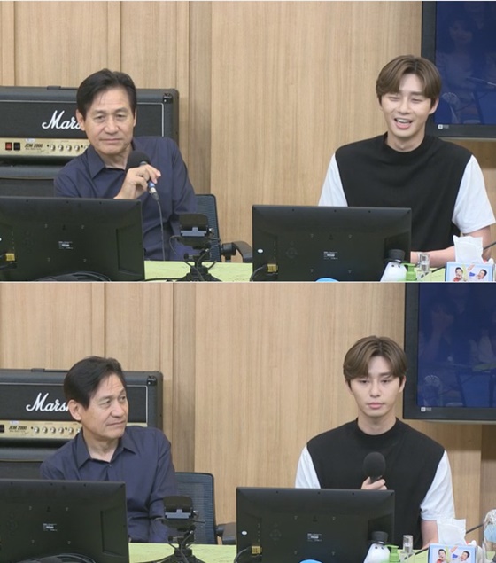 영화 '사자'에 출연하는 배우 안성기(왼쪽), 박서준 /사진=SBS 라디오 파워FM '두시 탈출 컬투쇼' 보는 라디오 방송화면 캡처