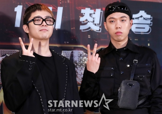 기리보이(사진 왼쪽)와 비와이/사진=김휘선 기자