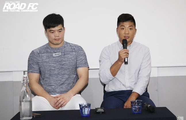 지난 8일 기자간담회 당시 권아솔(오른쪽). /사진=로드FC
