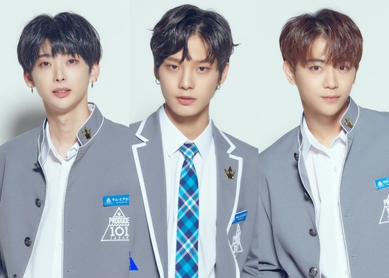 헤일로 출신 희천, 윤동, 오운/사진=일본 '프로듀스 101' 공식 홈페이지 캡처