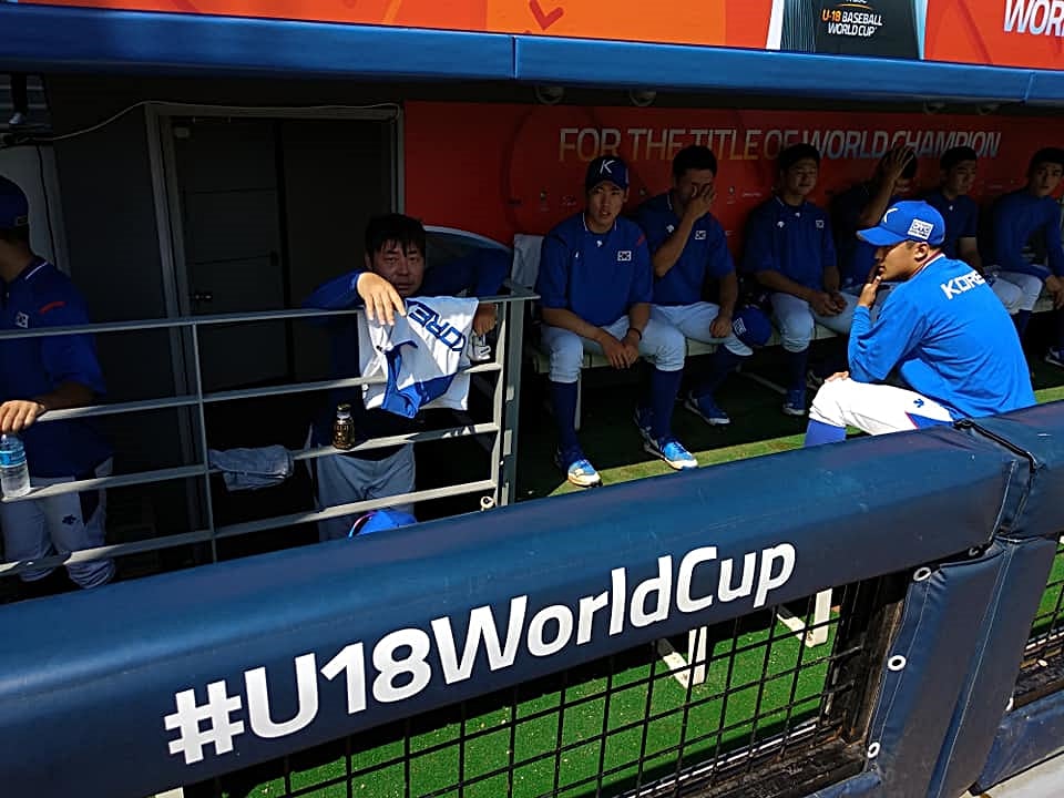 5일 경기를 앞둔 한국 청소년대표팀. /사진=WBSC 제공