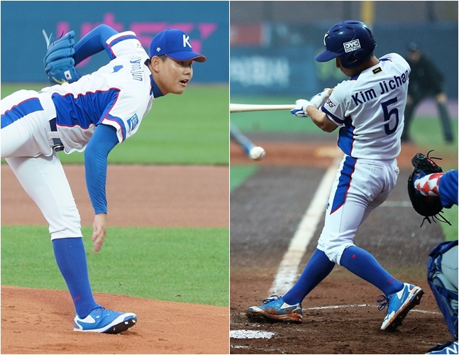 소형준(왼쪽)과 김지찬. /사진=WBSC 제공