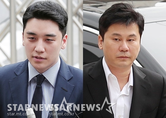 가수 승리와 양현석 전 YG엔터테인먼트 대표가 8월 28일과 29일 각각 서울지방경찰청 지능범죄수사대에 출석하고 있다./사진=스타뉴스