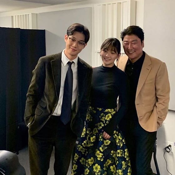 배우 최우식, 박소담, 송강호(왼쪽부터) /사진=최우식 인스타그램