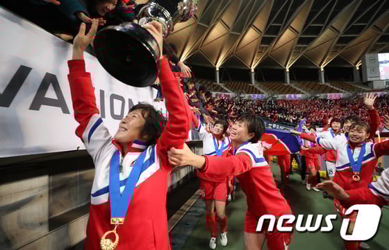 북한여자축구대표팀. /사진=뉴스1