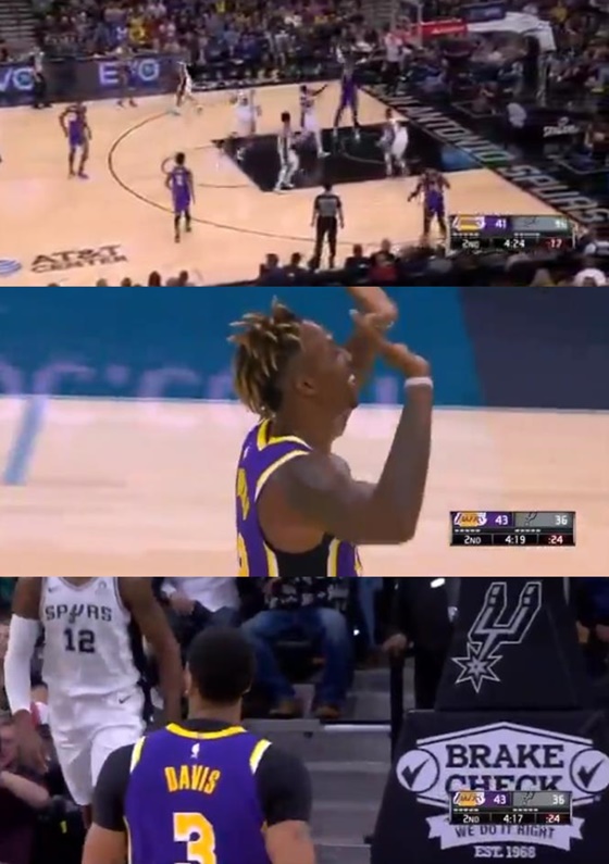 하워드와 데이비스의 덩크슛 장면. /사진=NBA 온 ESPN 캡처