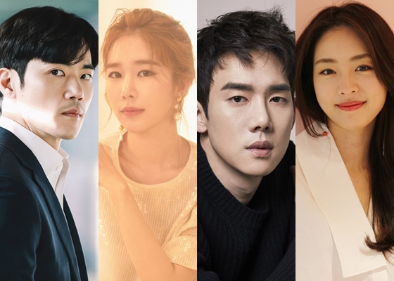 배우 김강우, 유인나, 유연석, 이연희(왼쪽부터) /사진제공=킹엔터테인먼트, YG엔터테인먼트, 킹콩 by 스타쉽, SM엔터테인먼트