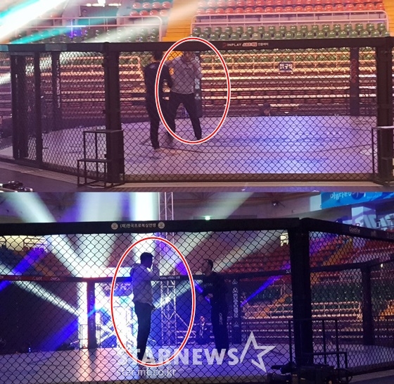 훈련 중인 권아솔(빨간색 원). /사진=이원희 기자