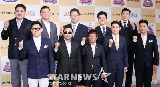 양준혁 전 야구선수, 허재 전 농구선수, 이만기 전 씨름선수, 방송인 김성주, 김동현 이종격투기선수, 안정환 전 축구선수, 진종오 사격선수, 심권호 전 레슬링선수, 이봉주 전 마라토너, 방송인 김용만(왼쪽 위부터 시계방향) / 사진=김창현 기자 chmt@