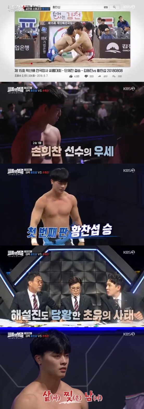 /사진=KBS 2TV 예능 프로그램 '태백에서 금강까지 - 씨름의 희열' 방송화면 캡처