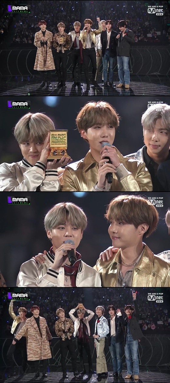 그룹 방탄소년단 /사진=엠넷 '2019 마마(2019 Mnet Asian Music Awards, 2019 MAMA)' 방송화면 캡처
