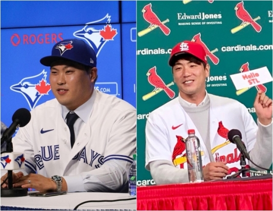 류현진(왼쪽)-김광현. /사진=토론토, 세인트루이스 공식 SNS 캡처