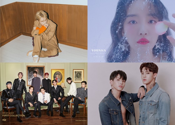 김재중, 윤하, SF9, 비오브유 /사진제공=씨제스엔터테인먼트, C9엔터테인먼트, FNC엔터테인먼트, 더뮤직웍스