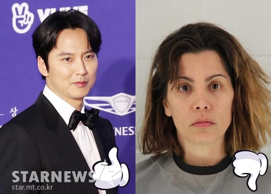 배우 김남길(왼쪽), 몰리 피츠 제럴드 /사진=김휘선 기자, 미국 존슨 카운데 보안관 사무소