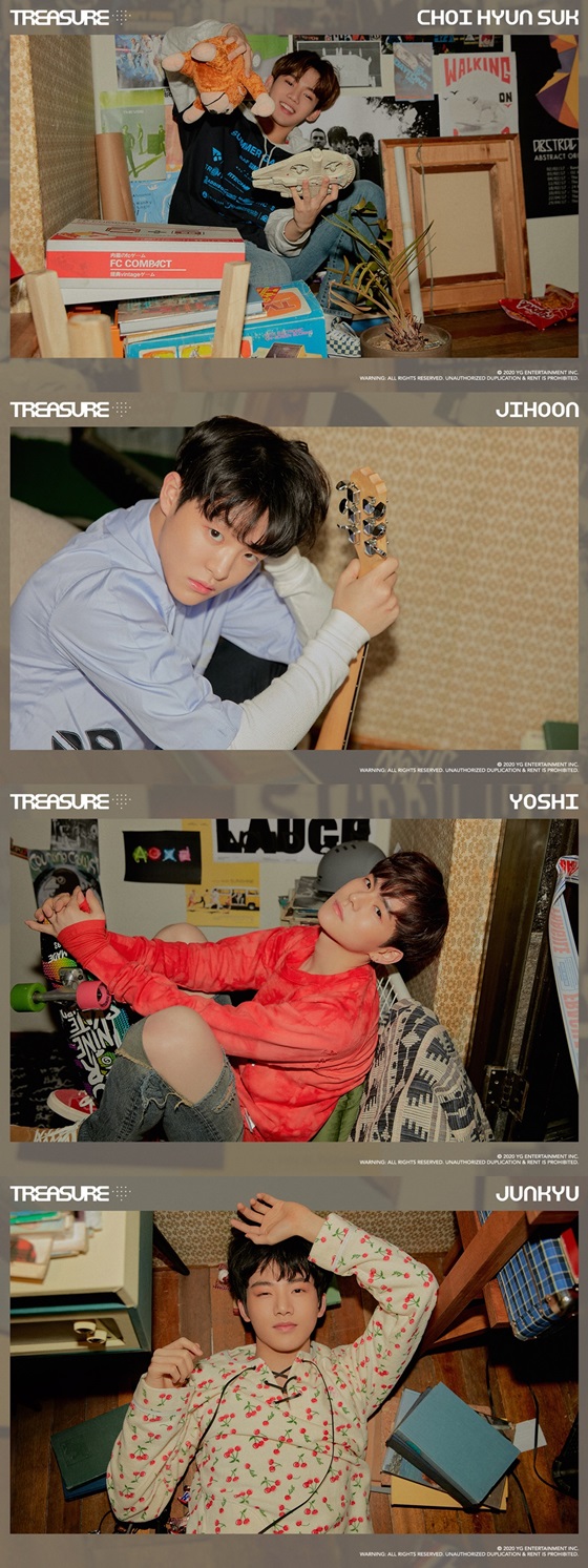 트레저 최현석(위쪽부터), 지훈, 요시, 준규 /사진제공=YG엔터테인먼트