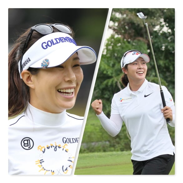 안시현(왼쪽)과 박지영./사진=KLPGA