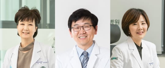 유경하 의료원장(왼쪽), 유재두 이대목동병원장(가운데), 임수미 이대서울병원장 /사진제공=이대병원