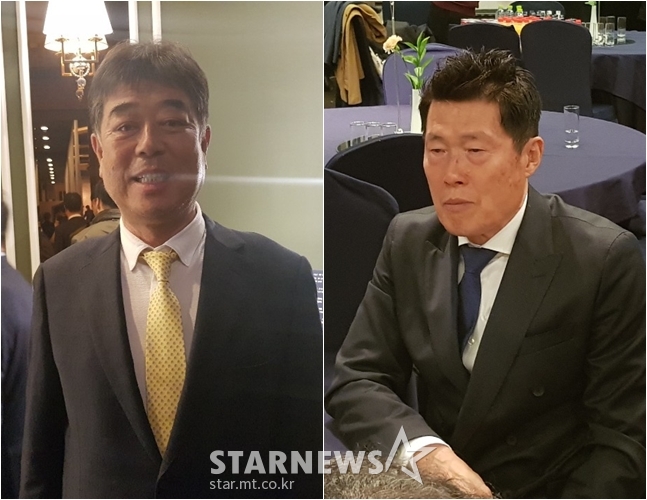 기영옥 전 광주 단장(왼쪽)과 차범근 차범근축구상위원회 회장. /사진=박수진 기자