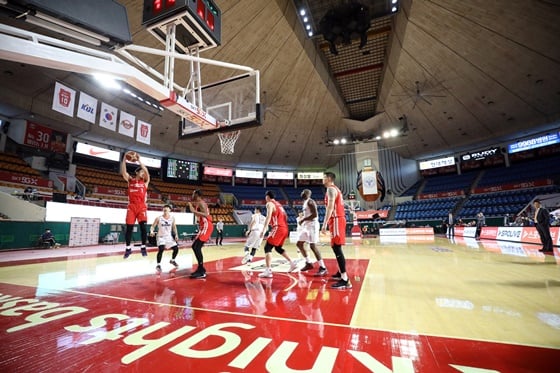 KBL 무관중 경기. /사진=KBL