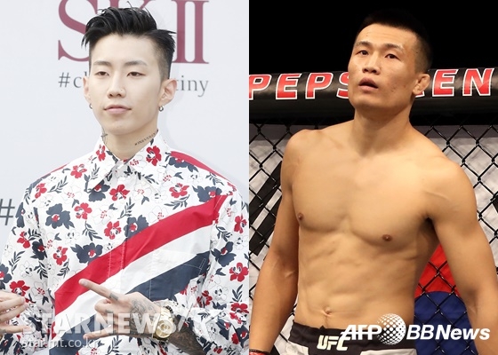 박재범, 정찬성 /사진=김휘선 기자, AFPBBNews=뉴스1